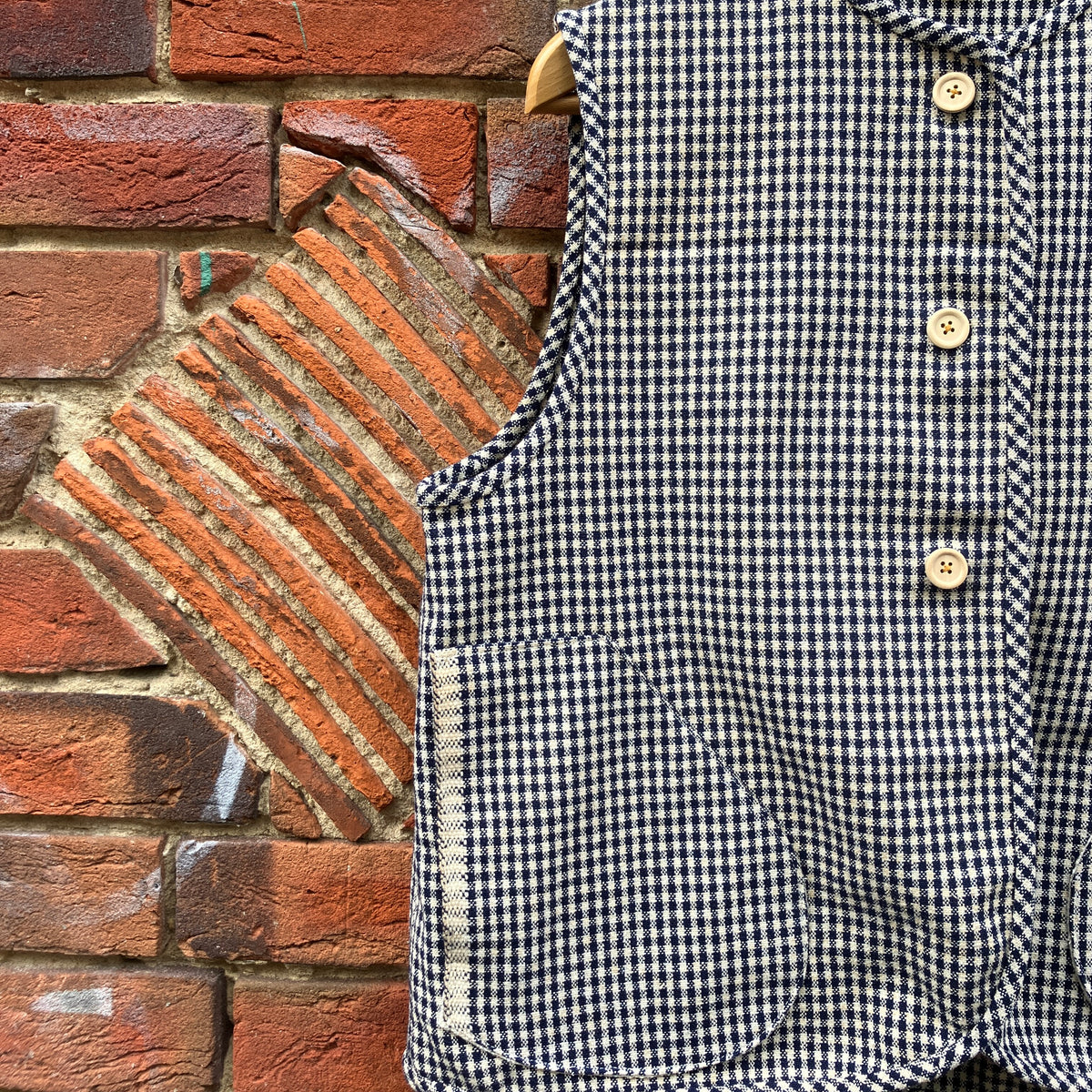 checked recycled wool vest 