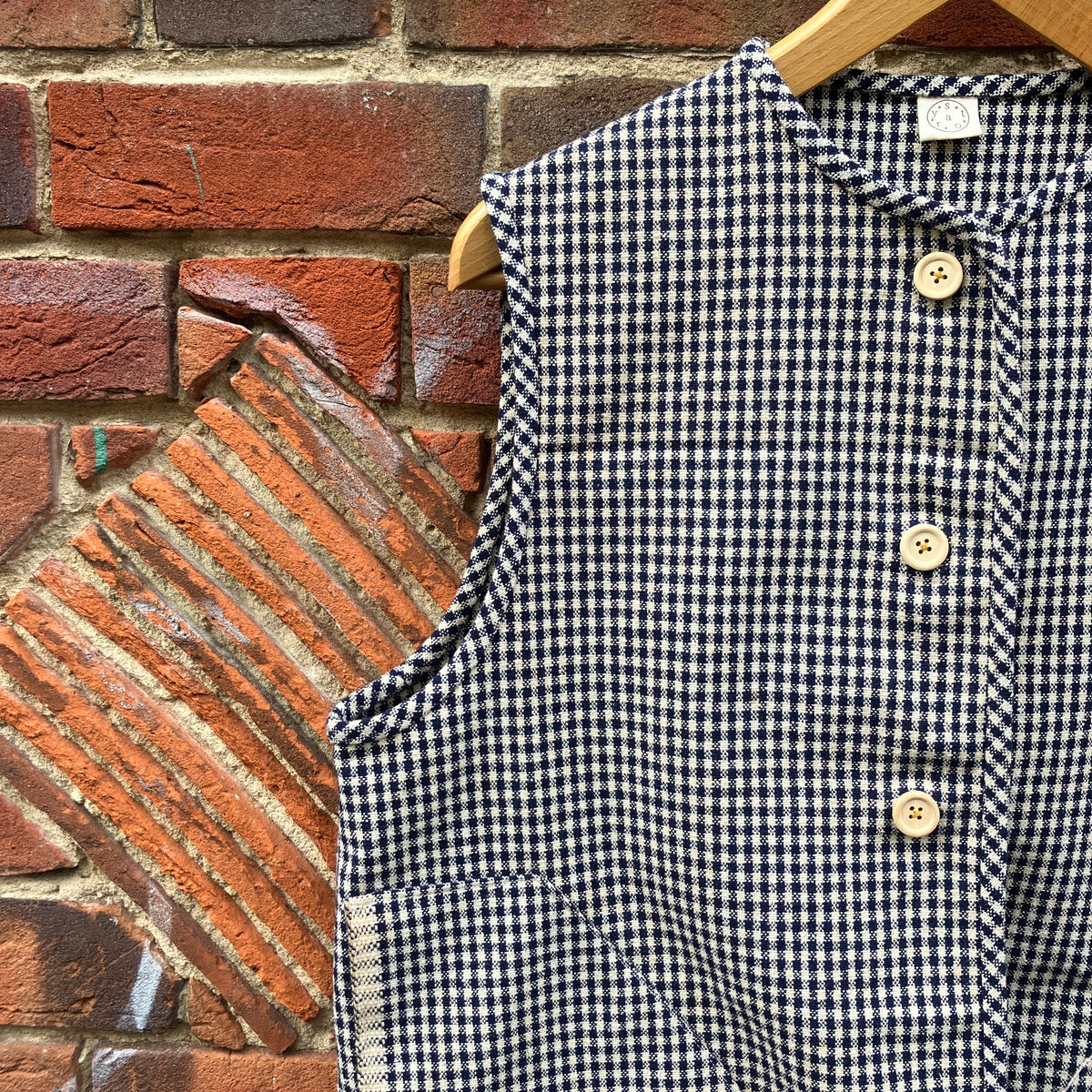 checked recycled wool vest 