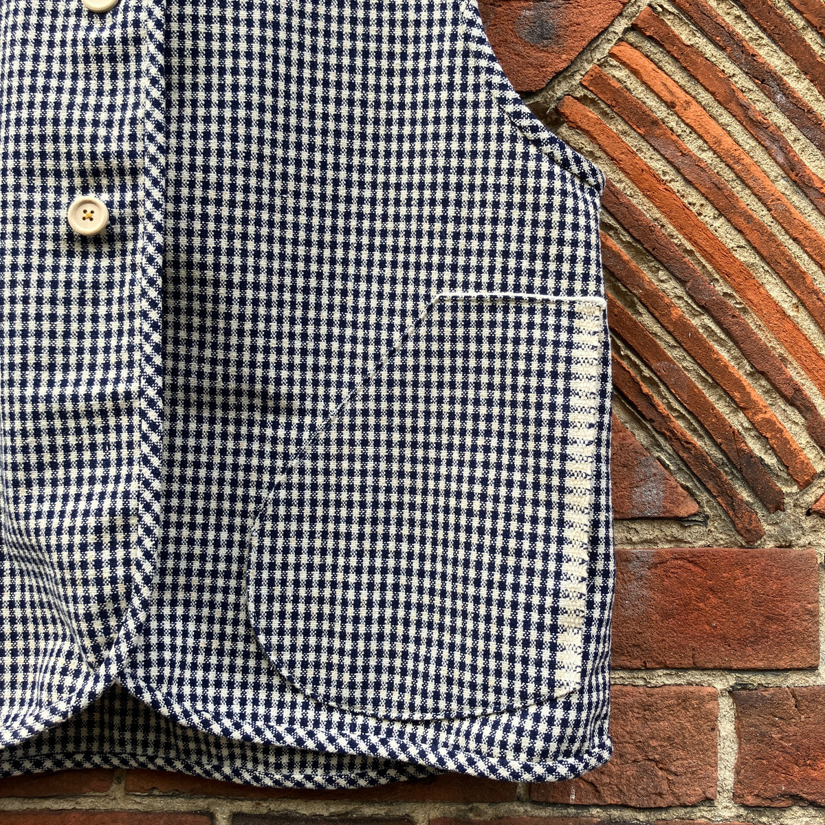 checked recycled wool vest 