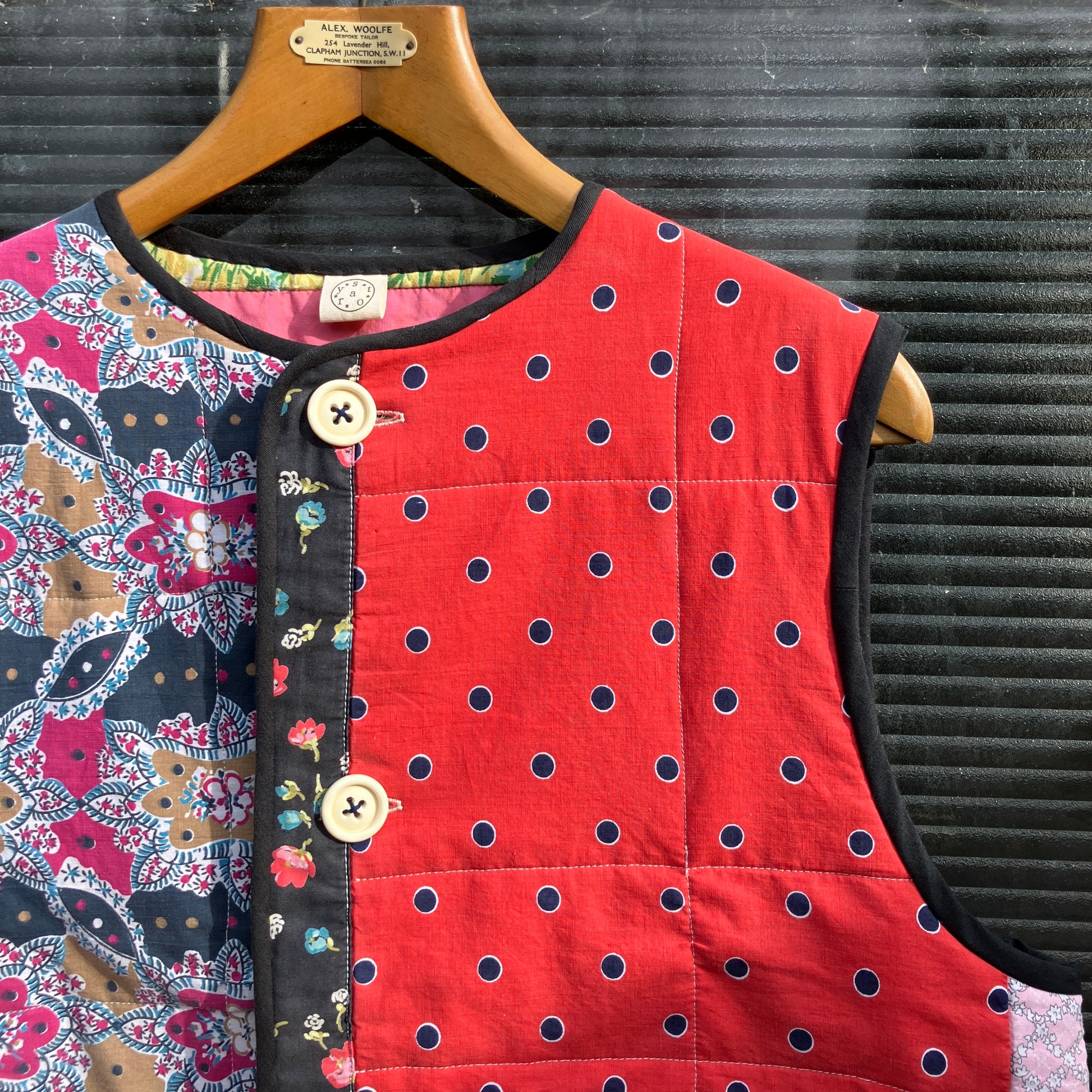 vest or waistcoat made from a vintage patchwork quilt