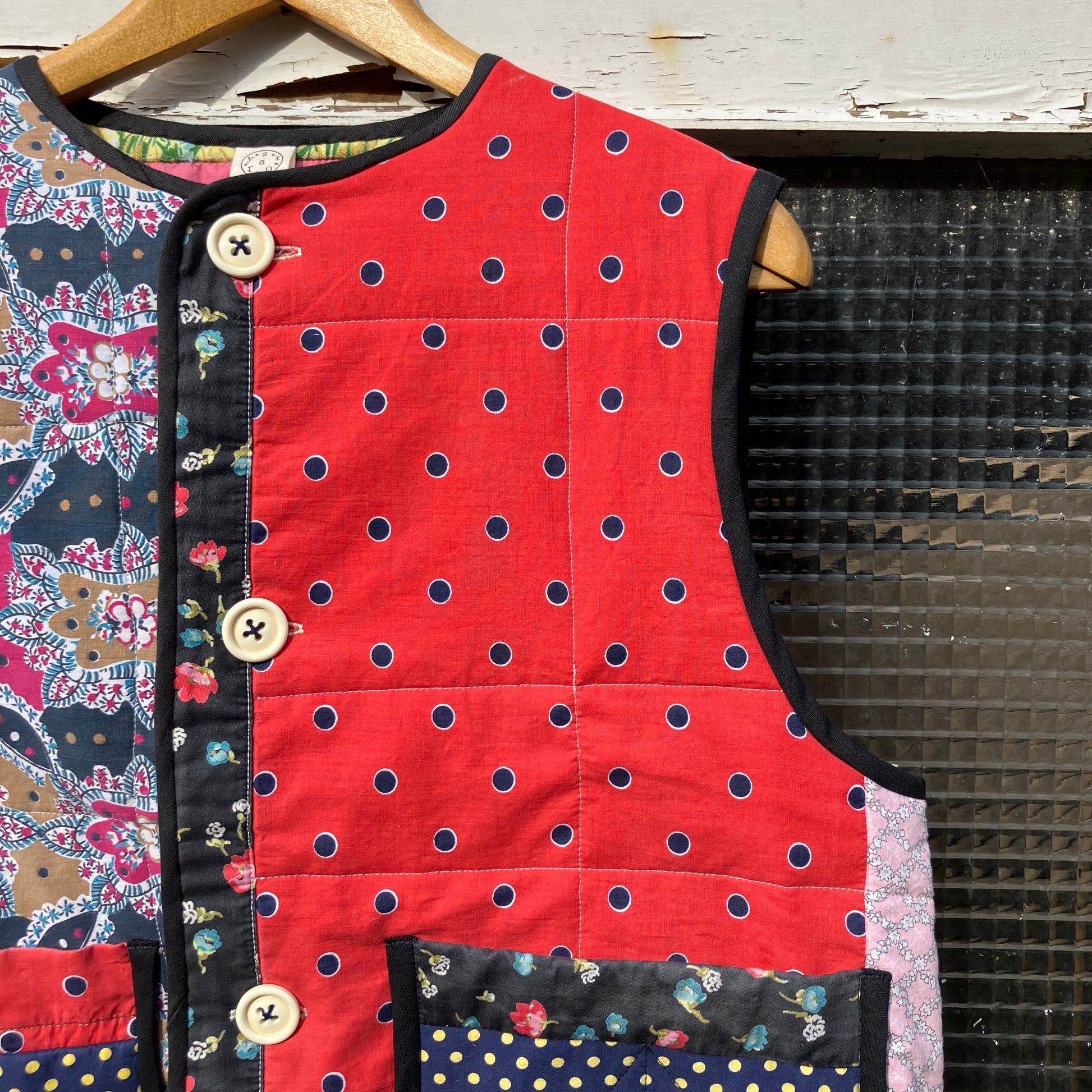 vest or waistcoat made from a vintage patchwork quilt