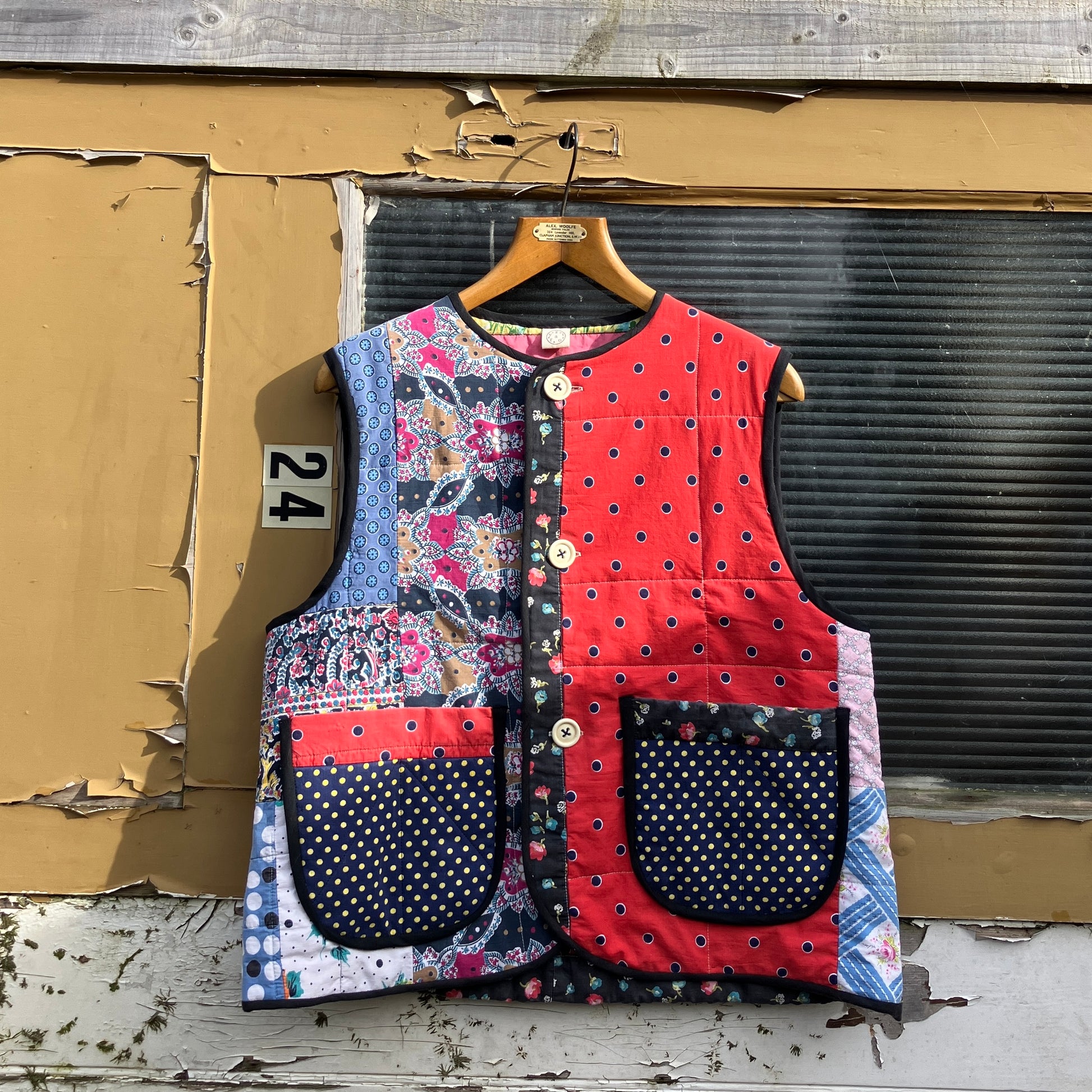 vest or waistcoat made from a vintage patchwork quilt