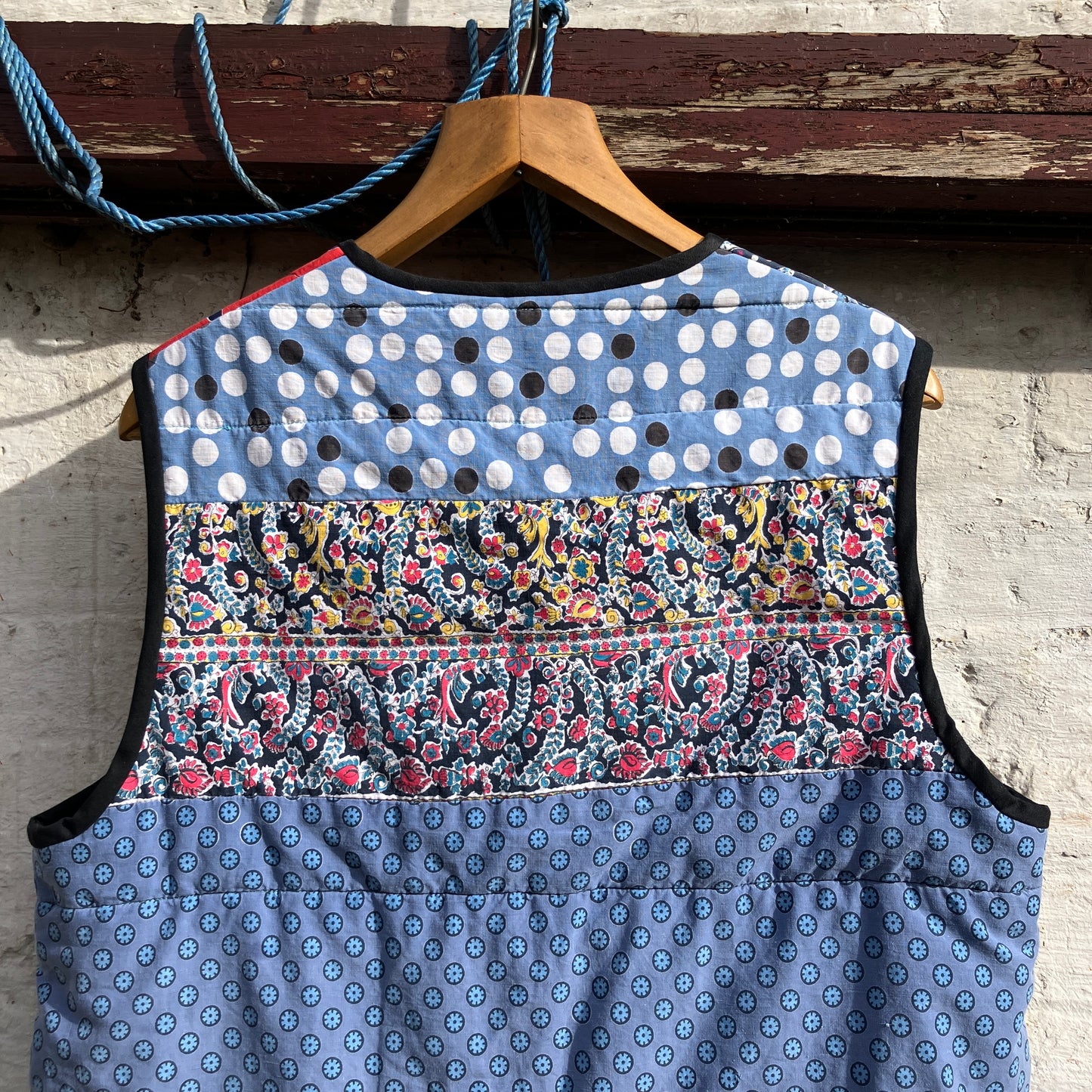 vest or waistcoat made from a vintage patchwork quilt