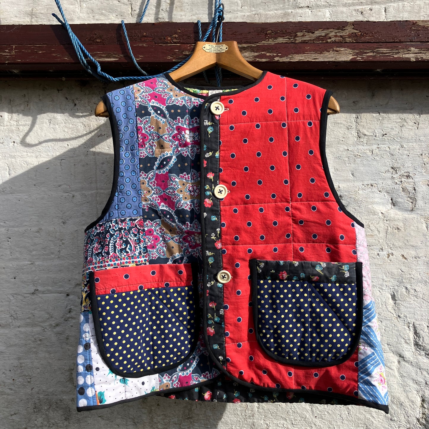 vest or waistcoat made from a vintage patchwork quilt