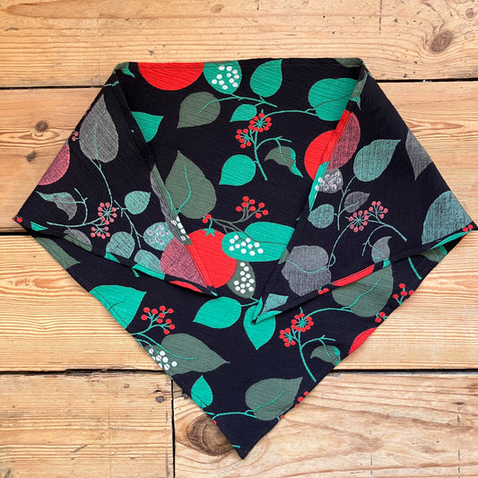 triangular neckerchief in vintage tomato-print fabric