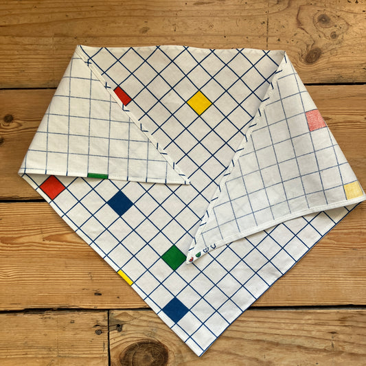 triangular neckerchief in vintage geometric print fabric