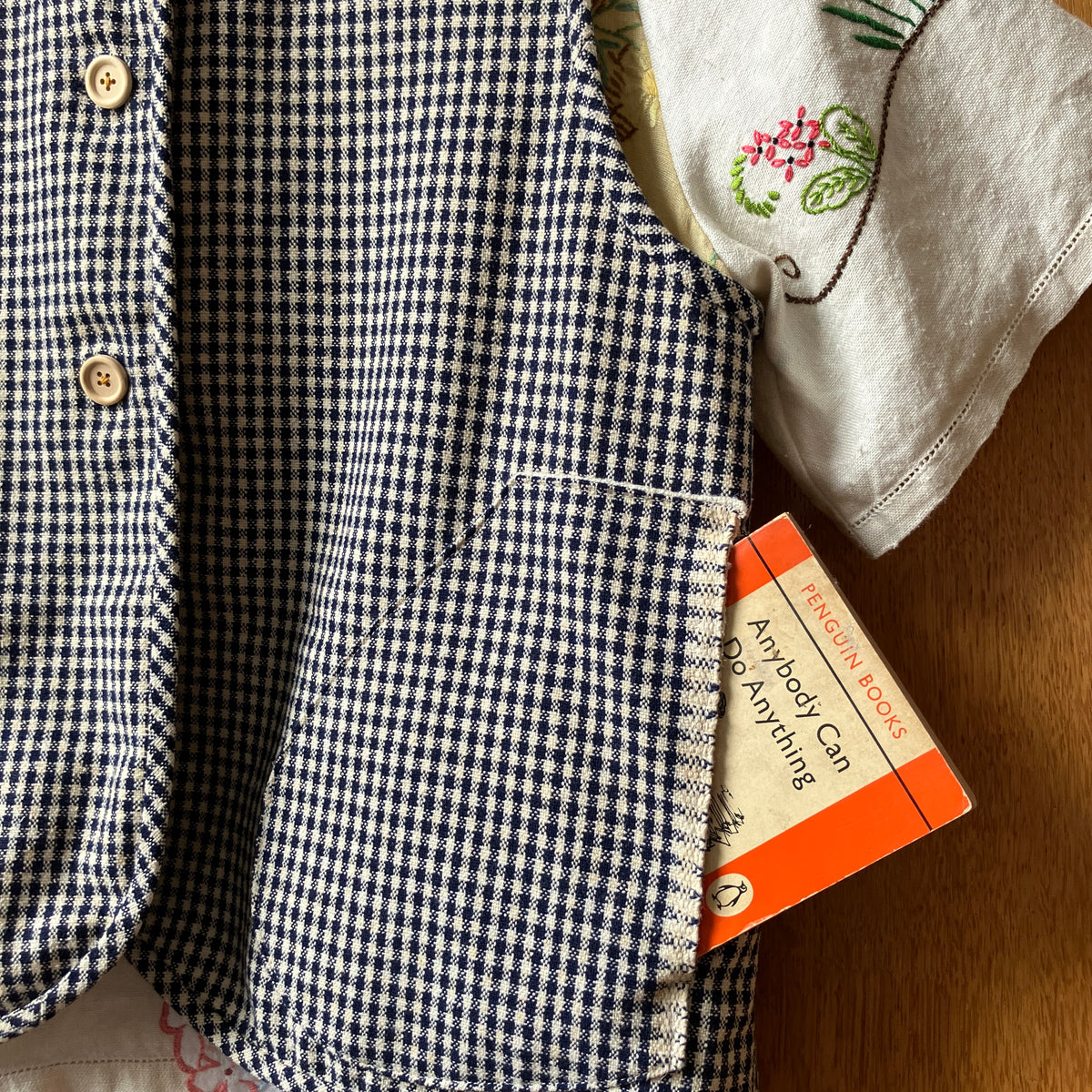 checked recycled wool vest 