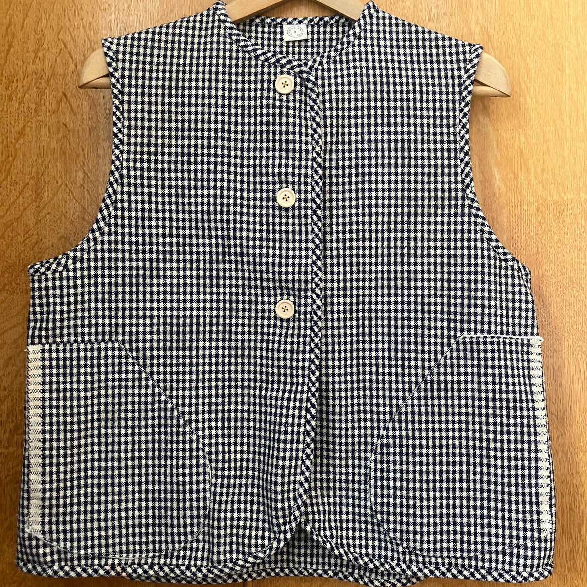 checked recycled wool vest 