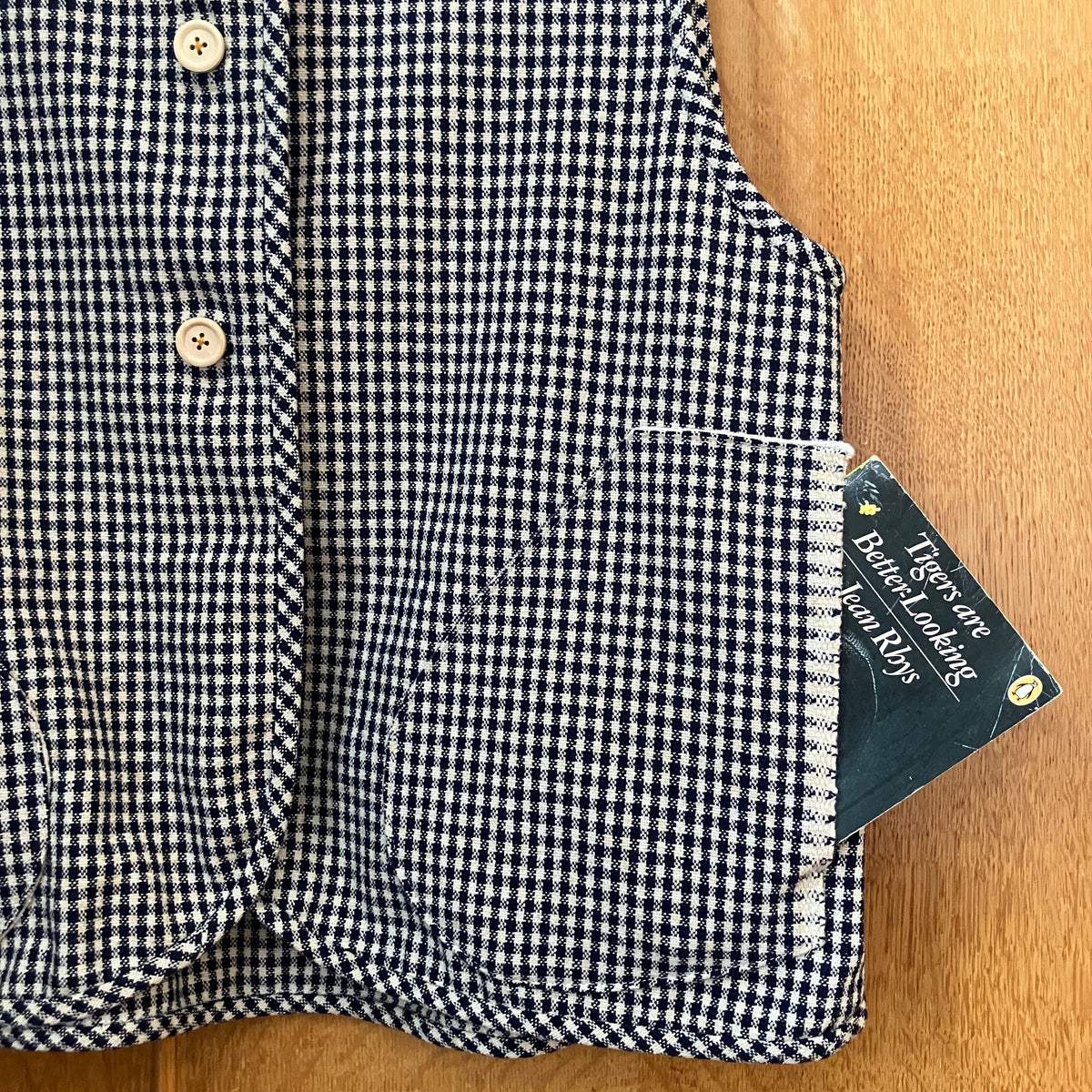 checked recycled wool vest 