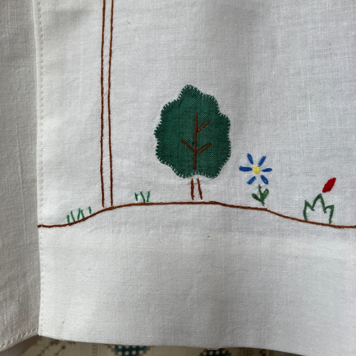 recycled linen applique shirt