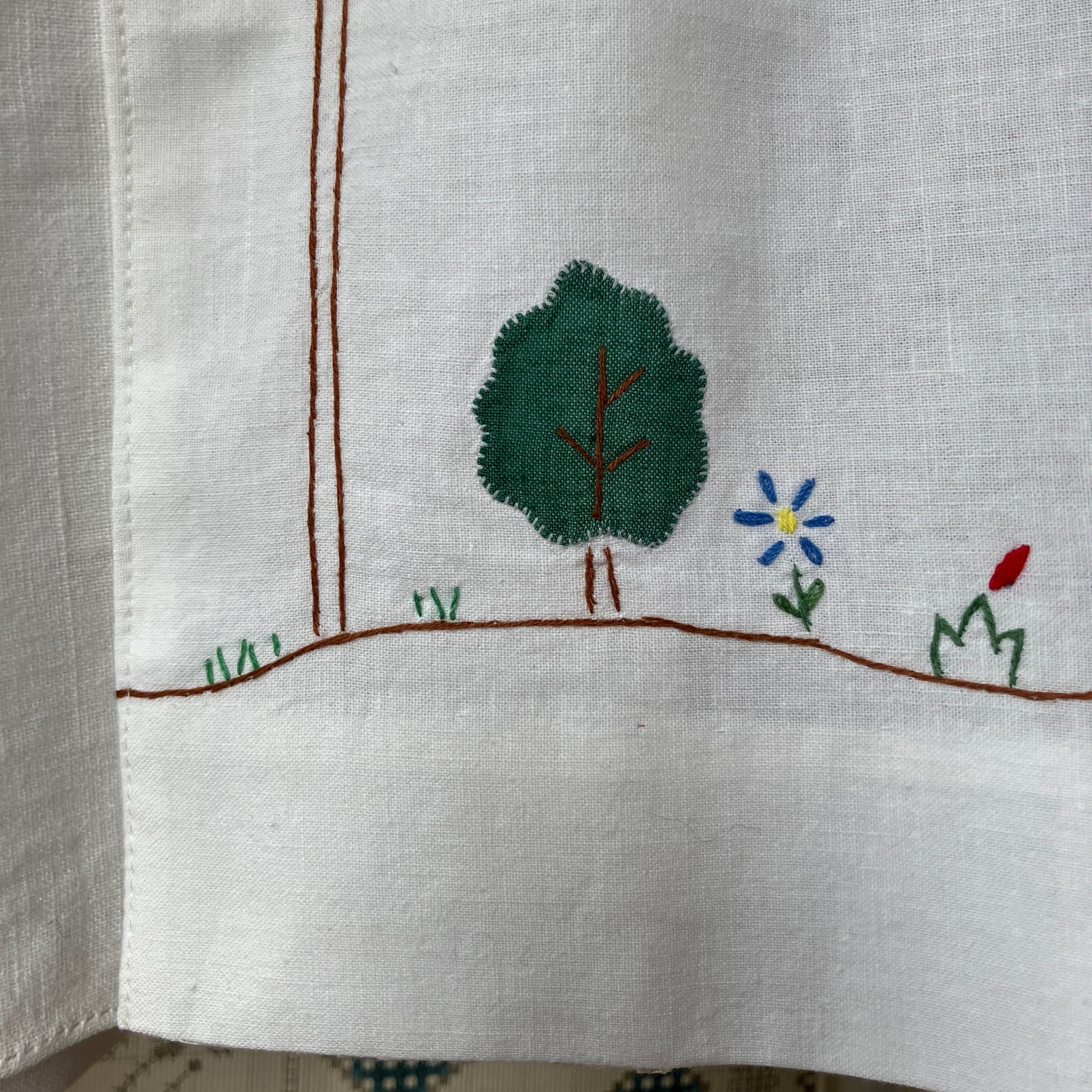recycled linen applique shirt