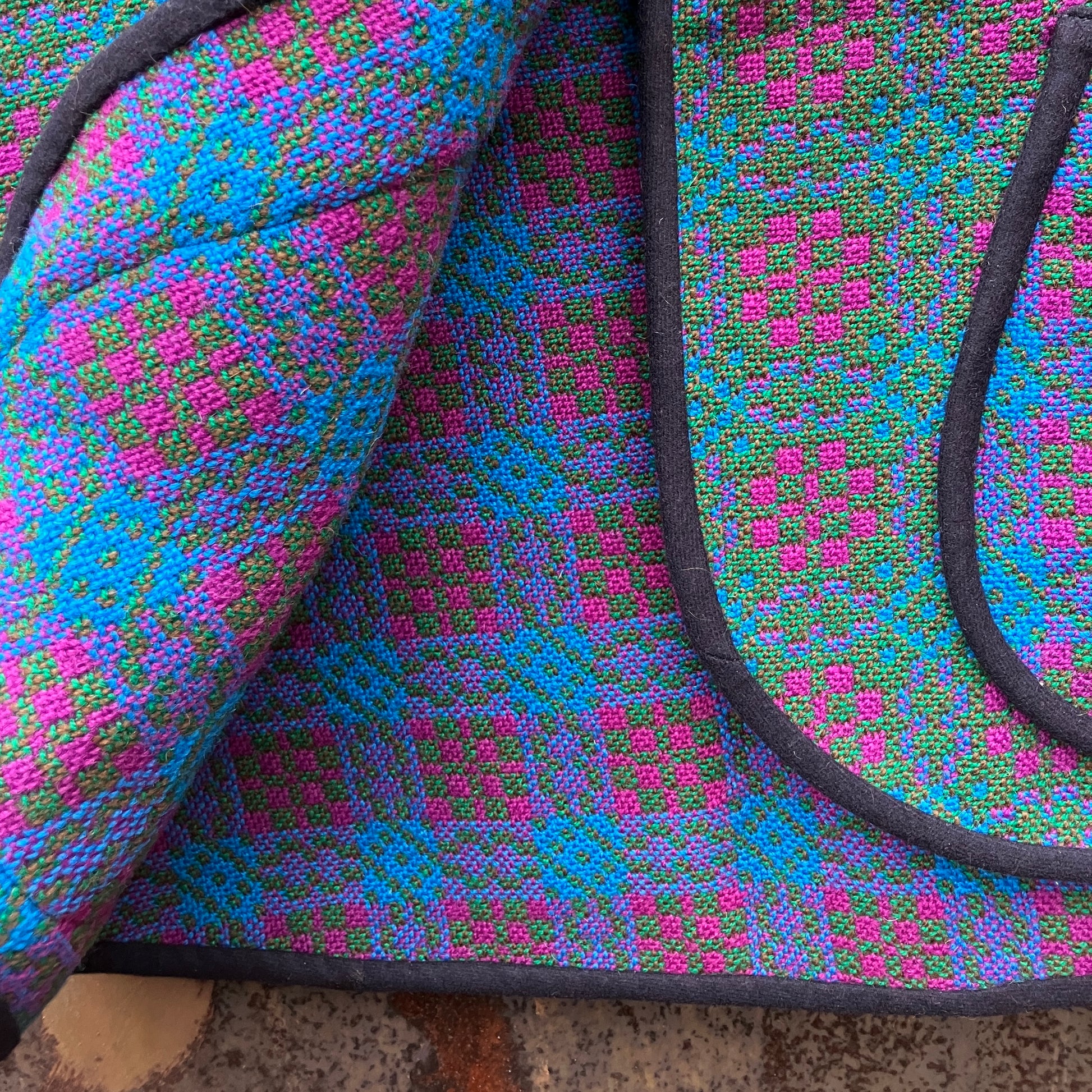 cosy vest made from vintage recycled welsh wool tapestry