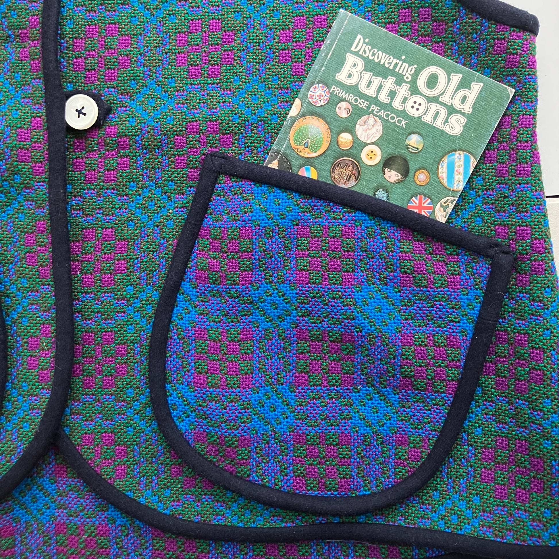 cosy vest made from vintage recycled welsh wool tapestry